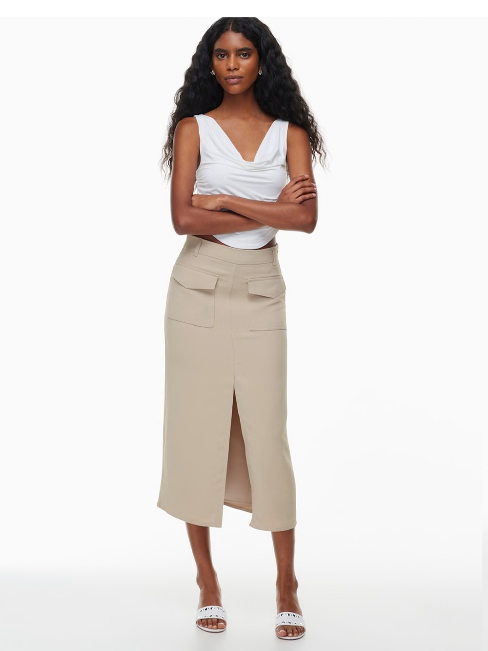 Aritzia Wilfred Discover Cargo Crepe Skirt